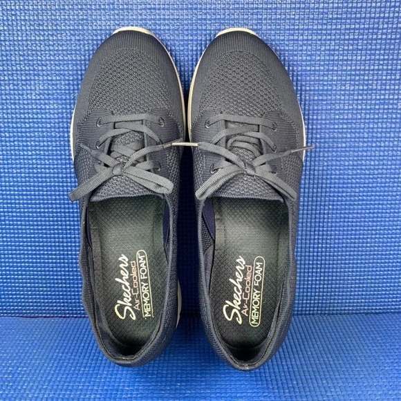 SKECHERS AIR-COOLED Women`s Size 10 Navy Blue Grey Comfort Shoes SN 158184 - Picture 6 of 8